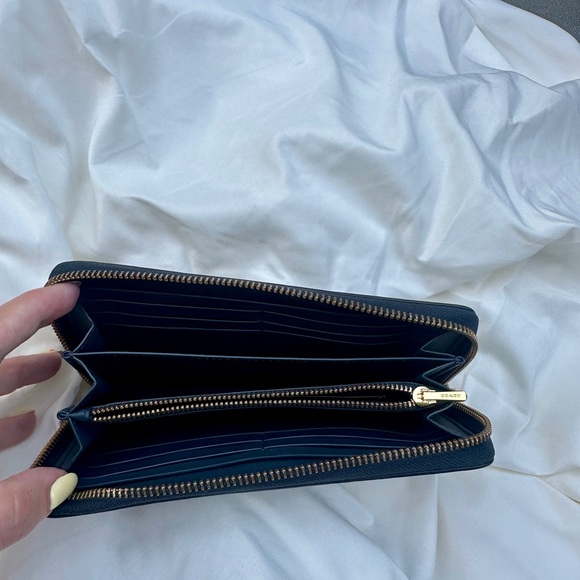 Coach Navy Leather Zip Wallet - Picture 2 of 6